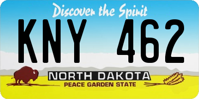ND license plate KNY462