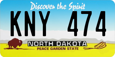 ND license plate KNY474