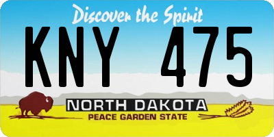 ND license plate KNY475