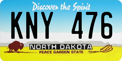 ND license plate KNY476