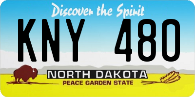 ND license plate KNY480