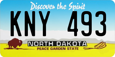 ND license plate KNY493