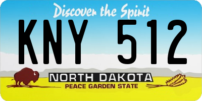 ND license plate KNY512