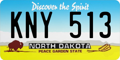 ND license plate KNY513