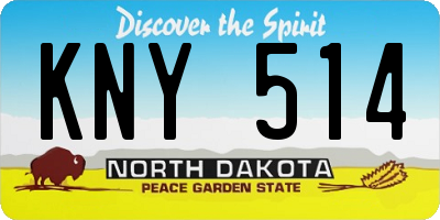 ND license plate KNY514