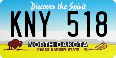 ND license plate KNY518