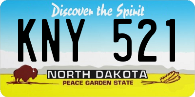 ND license plate KNY521