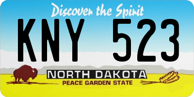 ND license plate KNY523