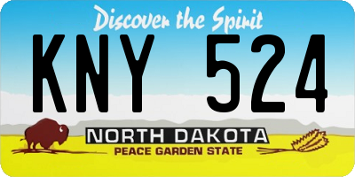 ND license plate KNY524