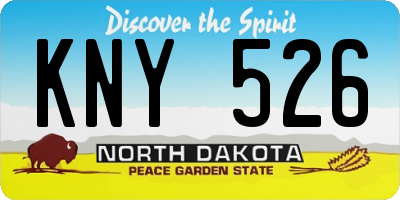 ND license plate KNY526