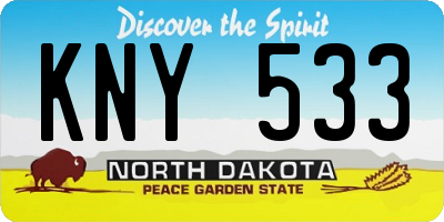 ND license plate KNY533