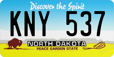 ND license plate KNY537