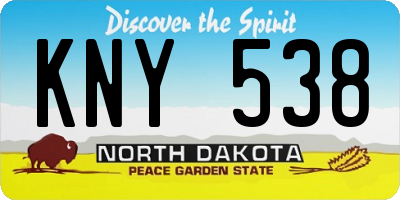 ND license plate KNY538