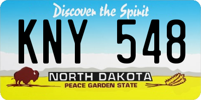 ND license plate KNY548