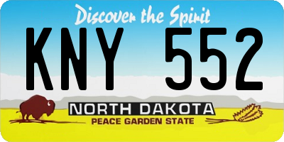 ND license plate KNY552