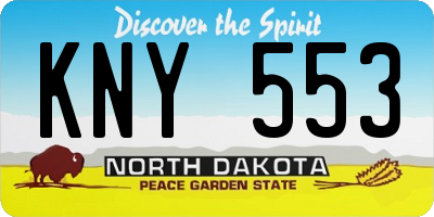 ND license plate KNY553