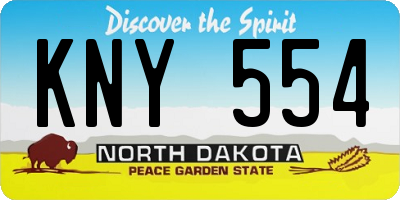 ND license plate KNY554