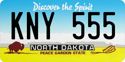 ND license plate KNY555
