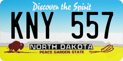 ND license plate KNY557