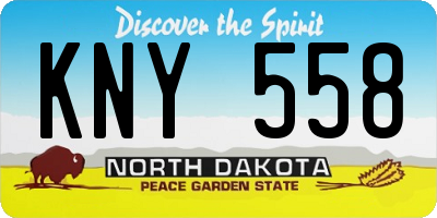 ND license plate KNY558