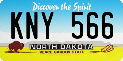 ND license plate KNY566
