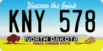 ND license plate KNY578