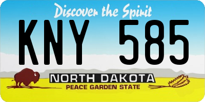 ND license plate KNY585