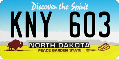 ND license plate KNY603