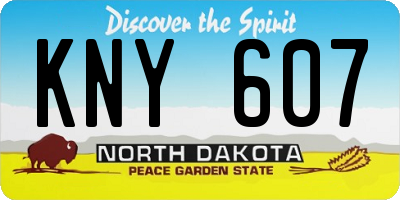 ND license plate KNY607