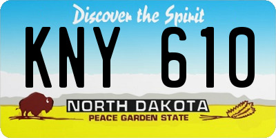 ND license plate KNY610
