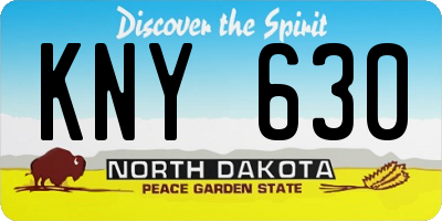 ND license plate KNY630