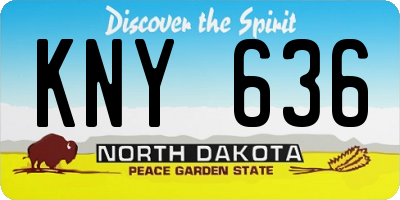 ND license plate KNY636