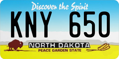 ND license plate KNY650