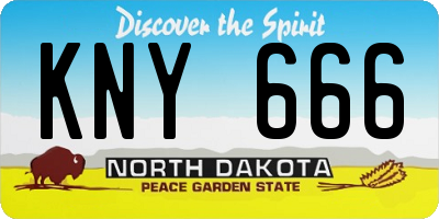 ND license plate KNY666