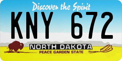 ND license plate KNY672