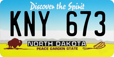 ND license plate KNY673