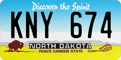 ND license plate KNY674