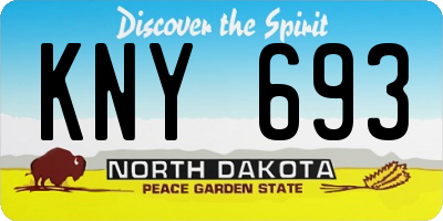 ND license plate KNY693