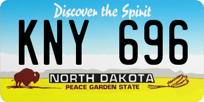 ND license plate KNY696