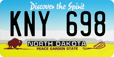 ND license plate KNY698