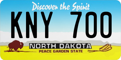 ND license plate KNY700