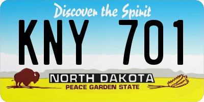 ND license plate KNY701