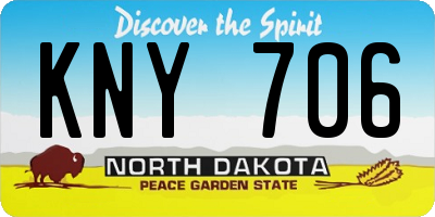 ND license plate KNY706