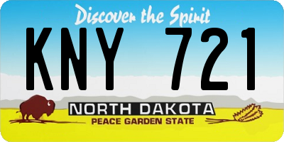 ND license plate KNY721