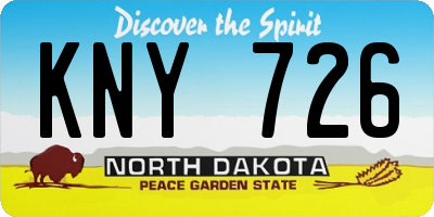 ND license plate KNY726