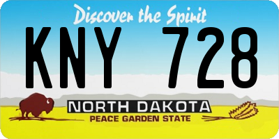 ND license plate KNY728