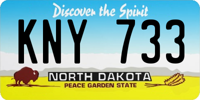 ND license plate KNY733