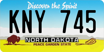 ND license plate KNY745