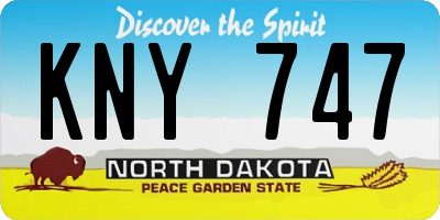 ND license plate KNY747