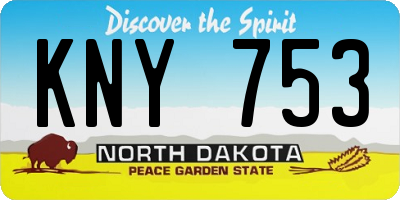 ND license plate KNY753
